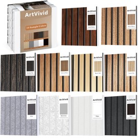 ArtVivid Color Sample Pack, Used for Color Selection and Material Confirmation of the Acoustic Panels, 8×8×0.4", 10 Colors, No Wood