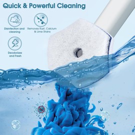 COBETE Disposable Toilet Brush Wand Kit with 56 Refills, Efficient Deep Scrubbing Toilet Bowl Cleaner Wand for Bathroom Toilet Cleaning