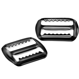 Lakesstory 2 pcs Vest Buckle Black Slide Fastener Pewter with Design Plating, 3/4 inch Center