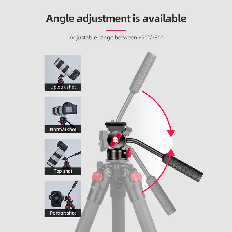 Manbily VH-1 Compact Video Fluid Head Pan Tilt Tripod Head