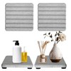 4PCS Gray Diatomite Tray Set, Water Absorbing Stone Coasters for