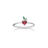 THOMAS SABO TR2350-699-7 Strawberry Ring 925 Sterling Silver, Sterling Silver,