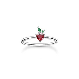 THOMAS SABO TR2350-699-7 Strawberry Ring 925 Sterling Silver, Sterling Silver, Cubic Zirconia