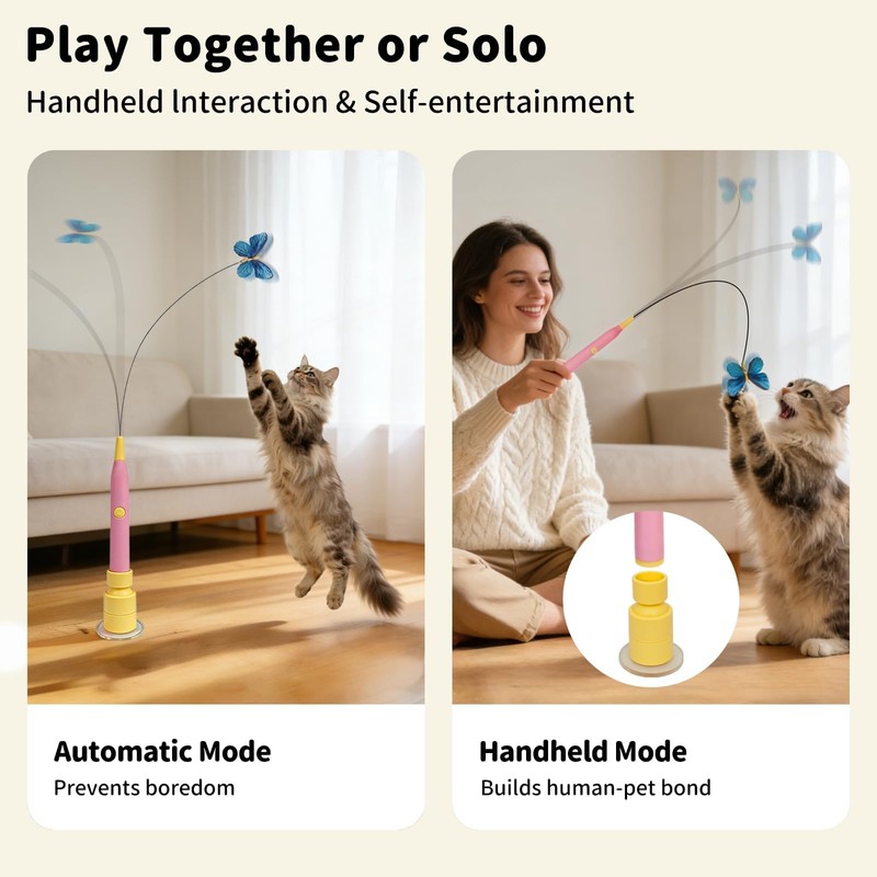 JoyBruko Interactive Cat Toys for Indoor Cats, Automatic Cat Wand