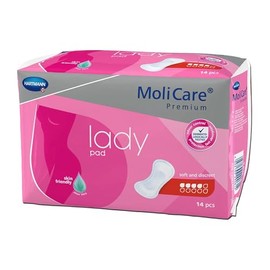 MoliCare Premium Lady Pad Incontinence Pads for Women with Bladder Weakness, 4 Drops, Pack of 14
