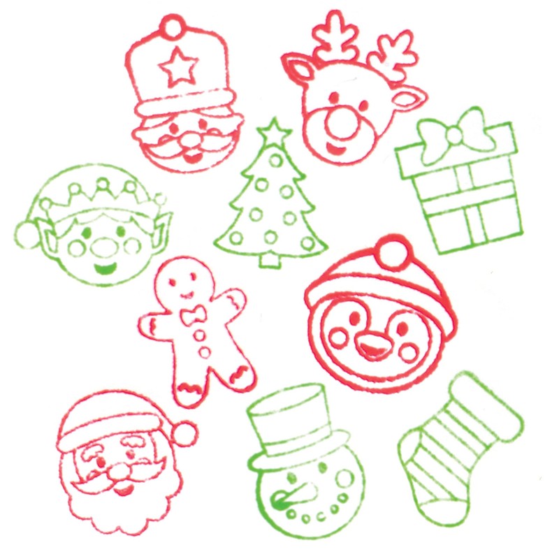 Baker Ross AT251 Christmas Self-Inking Stampers, Arts and Crafts for