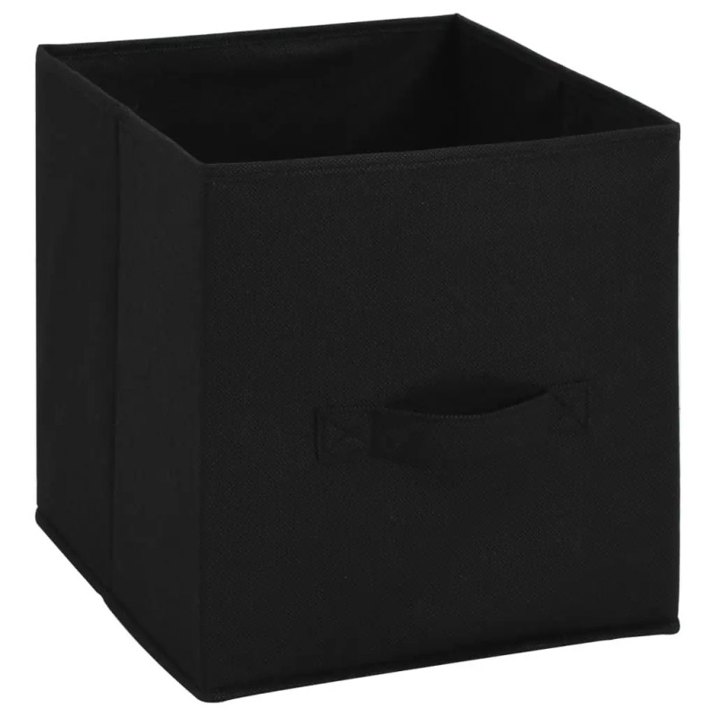 Black Steel 24.8"x11.8"x28" Storage Cabinet with 4 Fabric Baskets 11.8"x11.8"x28"