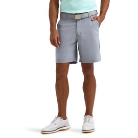 Lee Men's Golf Series Synthetic Flat Front Chino Short, New Gray