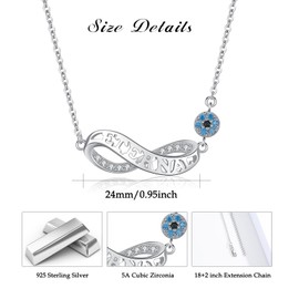 OHAYOO Infinity Sign Necklace Women's 925 Sterling Silver Infinity Sign Necklace Women's Infinity Necklace Women's Gift for Women with Gift Box, Sterling Silver