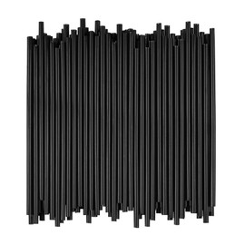 Black Plastic BPA Free Disposable Jumbo Drinking Straws 7.75 Inch Individually Wrapped for Cold Beverages Soda Juice Restaurants Bars Parties BBQs Events (1000)