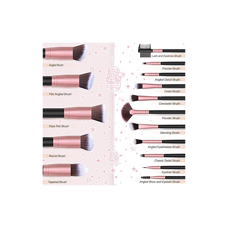 BESTOPE PRO - Brochas de maquillaje Juego de 16 brochas