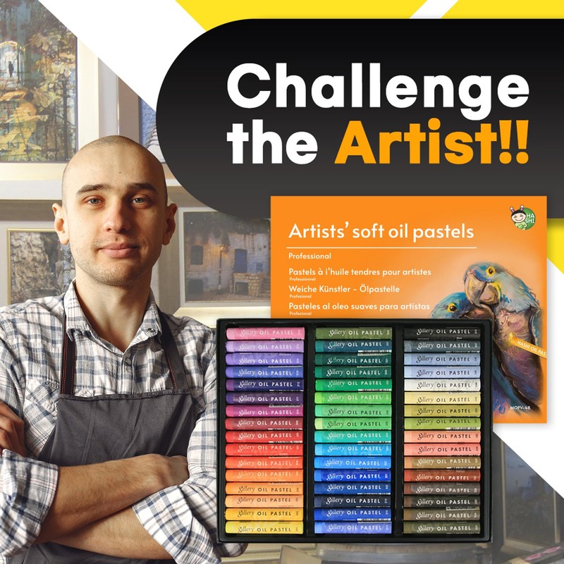 (48 Colors) HASHI Artists and Professionals Non-Toxic Soft Oil Pastel