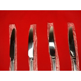 Temptations By Tara Floral Lace Flute Dinner Knives Stainless Flatware Set Of 4