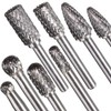 8pcs Carbide Rotary Burr Set, Double Cut 1/4''(6.35mm) Shank Solid