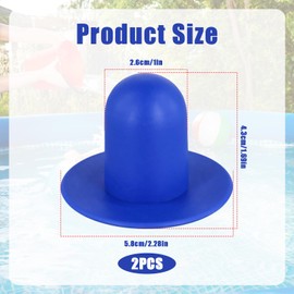 XIHIRCD 2pcs Pool Plugs for Above Ground Pool, Filter Pump Strainer Hole Stopper Pool Wall Plug Replacement Compatible with Intex and Bestway (Blue, Black)