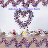 Garland Patriotic Decor Red White Blue Metallic Tinsel with Stars