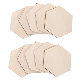 OHPHCALL 100pcs Unfinished Wooden Hexagon Slices Hexagon Shape Blanks for DIY Wall Decor Home Decorations