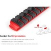 TEKTON 1/2 Inch Drive 3-Rail Socket Organizer Set, Red (45-Tool)