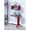ACME Cargo Metal Base Accent Table with Wall Shelf and