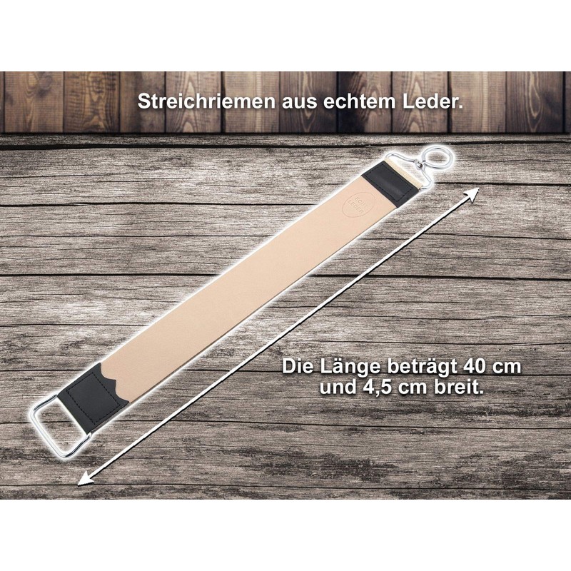 Straight Razor Set 3-Piece with Leather Strop and Abrasive Paste