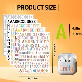 10 Sheets Letter Stickers 1180 Alphabet Stickers, 0.5 inch Self Adhesive Vinyl Letters Numbers Kit, YTPZCL Mailbox Numbers Sticker for Mailbox, Signs, Window, Door,Cars,Trucks,Business,Address Number