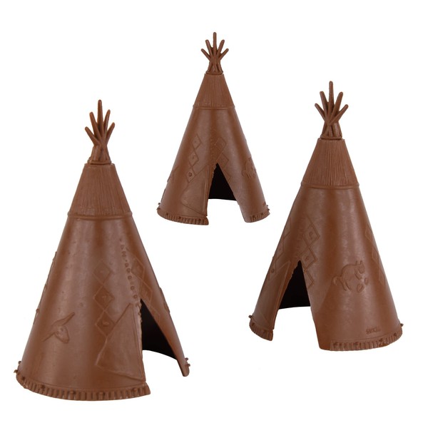 BMC Classic Plains Indian Teepees - Brown 3pc Western Plastic