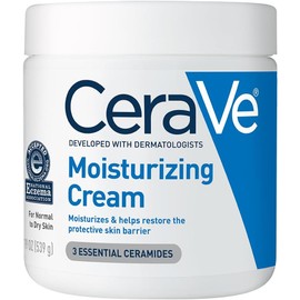 CeraVe - Crema hidratante 19 onzas Humectante diario para rostro y cuerpo para piel seca