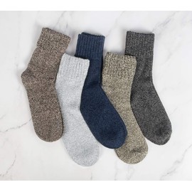 Loritta Pack of 5 Womens Wool Socks Winter Warm Thick Knit Soft Vintage Casual Crew Boot Socks Gifts,F-blue/Dark Grey/Brown/Green/Light Grey