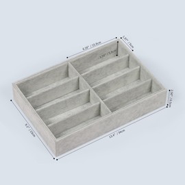 AUTOARK 8 Grid Sunglass Organizer,Eyeglass Eyewear Display Tray,Glasses Watches Jewelry Showcase Display For Men Women,Grey Velvet,MKAJ011