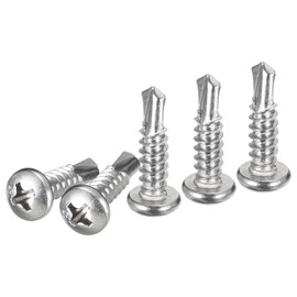 DTGN #10x3/4" Pan Head Self Drilling Screws - 300Pack - 410 Stainless Steel Phillips Drive Self Tapping Sheet Metal Screws