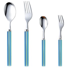 Nagao Striped Dinner Cutlery Set of 4 Blue Made in Japan