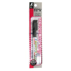 Shinwa Sokutei 78506 Dry Erase Marker, Black, Fine Point, Round Point, Eraser/Magnet Included