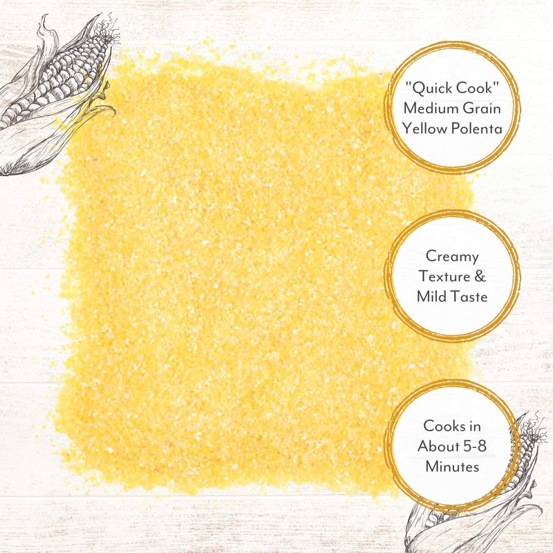 Roland Foods Medium Grain Yellow Polenta, 8.8 Ounce Box, Pack
