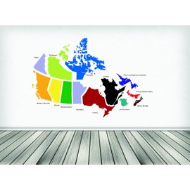 Design with Vinyl RAD 654 2 Canadian Provinces Canada Map Vinyl Wall Decal, As Seen, 16" x 24"
