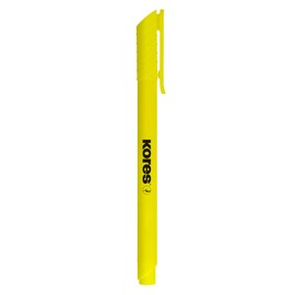 Kores - Fine Yellow Fluorescent Highlighter Pens - High Liner, Water Based-Ink Highlighter Pen Set with Ergonomic Shape, 1-4mm - Stationery Supplies, Office Supplies - Set of 12