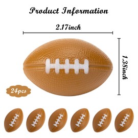 24 Counts Kids Toy Football Stress Ball, Mini Foam Squeeze Sports Ball Toys for Kids Fun Party Favors Anxiety Relief by MOMOONNON