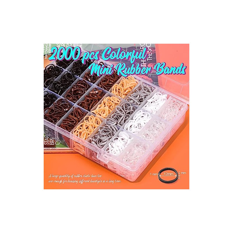 TsMADDTs Pequeñas Gomas Elásticas para El Cabello, 2000 Unidades de