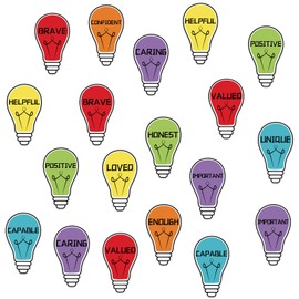 AmazingSpark 55 Pcs Affirmation Bulletin Board Set Motivational Positive Sayings Cutouts Supplies Colorful Accents Cutouts for School Office Home Decor