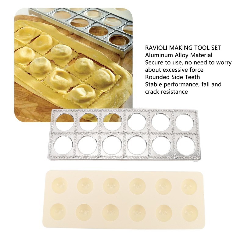 Ravioli Maker Press, Ravioli Press molds Set with Wood Rolling