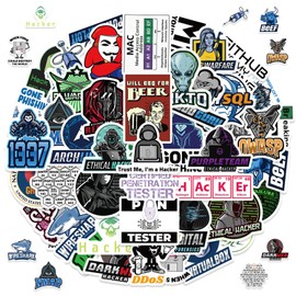 Hacker Stickers Pack of 100, Hacker Sticker Set, Hacker Sticker Pack, Programmer Vinyl Sticker, Waterproof Vinyl Sticker, Graffiti Decal for Car, Laptop, Skateboard, Luggage, Bicycle