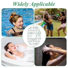 200 Pcs Disposable Waterproof Ear Stickers Covers for Swimming, Hypoallergenic Ear Stickers with Soft Cotton Ear Plugs for Family Use by Bathing (Stickers 100 Pcs+Protectors 100 Pcs)