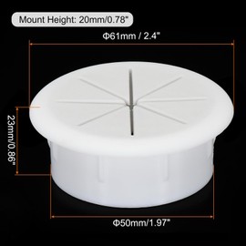 TA-VIGOR 2pcs Cable Hose Snap Bushing Grommet Protector 50mm Mount Dia White Plastic Cable Snap Locking Bushing Grommet
