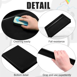 Hoteam 10 Pcs Flat Storage Organizer Tray Bin Letter Size Paper Tray for Classroom Plastic Stackable File Organizer for School Office Teacher Book Organization(Black,16.14 x 11.81 x 1.38 Inch)