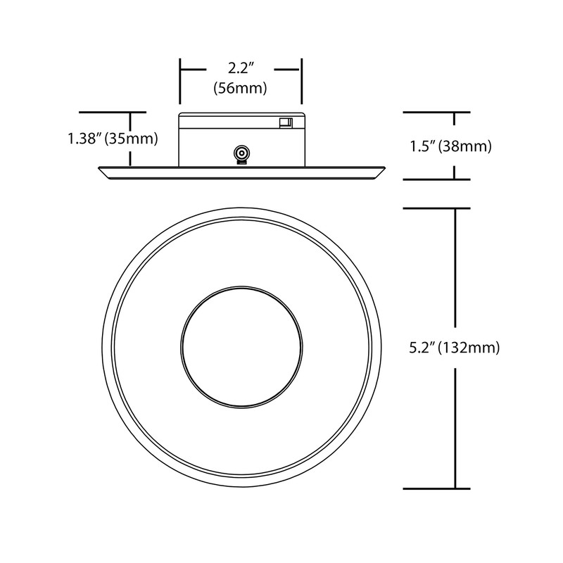 Nicor SureFit(v3) LED Flush Mount Ceiling Light, 3000K with Round