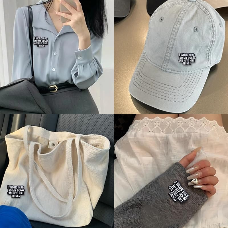 Funny Dog Pin Badge Decorative Pins I Work Hard So