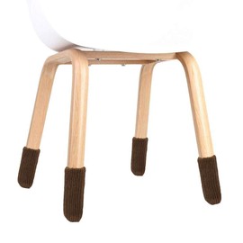 32 Pcs Chair Leg Protectors for Hardwood Floors - Furniture Leg Socks to Avoid Scratches, Elastic Knitted Chair Leg Floor Protectors for Moving Easily and Reduce Noise, Brown