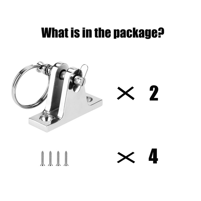 TINGZHIGO Bimini Top Deck Hinge with Quick Release pin, Bimini