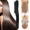 Electric Hair Straightener Comb Anti Scald Beard Straightener Brush (Black