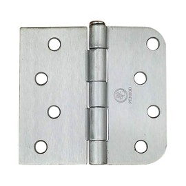 Hinge Outlet Exterior Satin Nickel Residential Hinges 4 Inch x 4.25 Inch with 5/8 Radius Square - 2 Pack