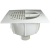 Deep Sump Square Floor Drain - PVC 2" Over Pipe